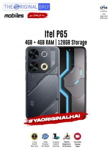 Itel P65 - 4GB RAM - 128GB Storage - PTA Approved - 12 Months Warranty - Black - The Original Bro Mobiles - TOB41